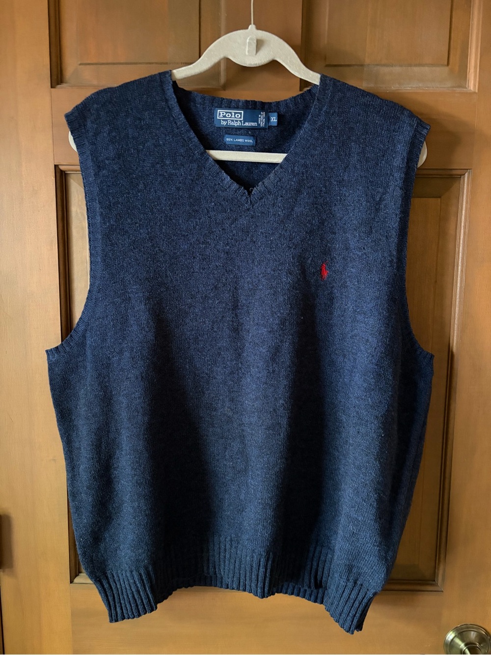 Polo by Ralph Lauren Navy V-Neck Lambs Wool Sweater Vest
